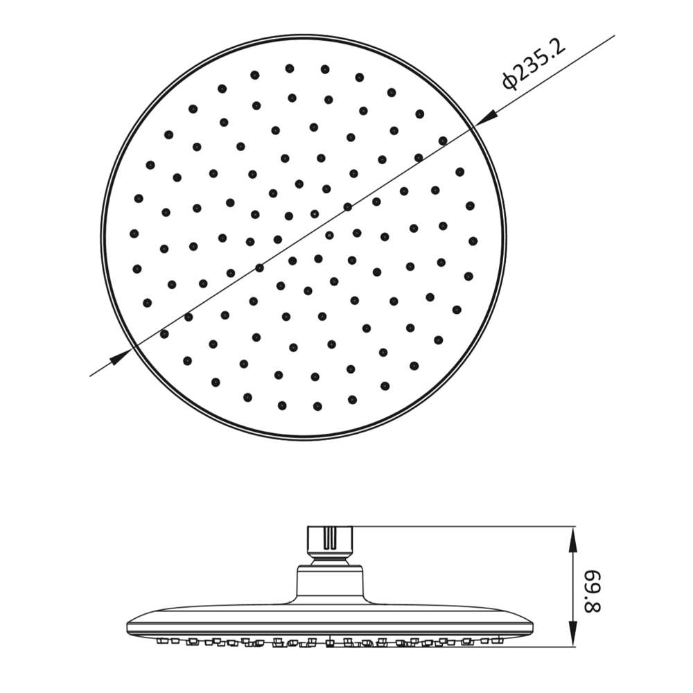 10 inch huge rain shower for shower set